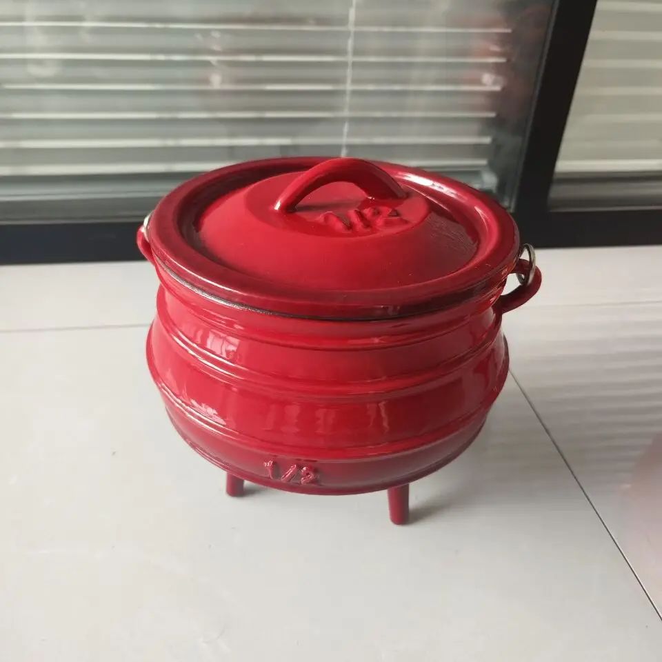 Camp Dutch Oven Cast - 1/2# Cast Iron Enamel Dutch Oven