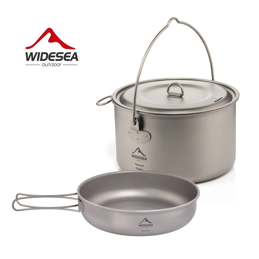 Camping Cooking Pack - Widesea Camping Tableware Titanium Cookware Set