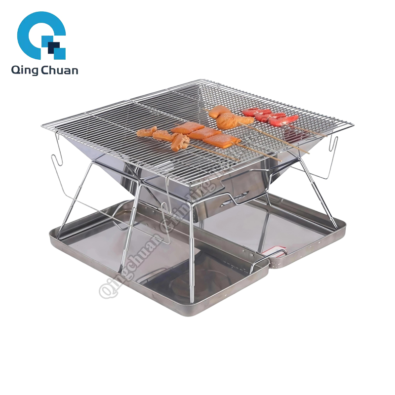 Camping Cooking Stove - Camping Grill Charcoal Stove Folding Stainless