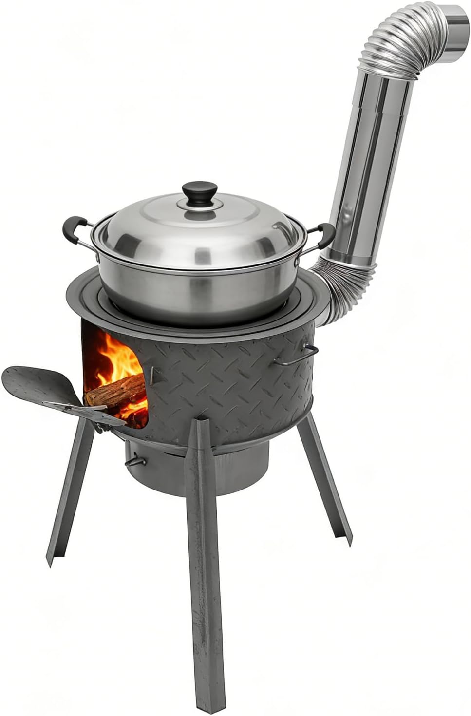 Camping Cooking Stove - Portable Wood Burning Rocket Stove for