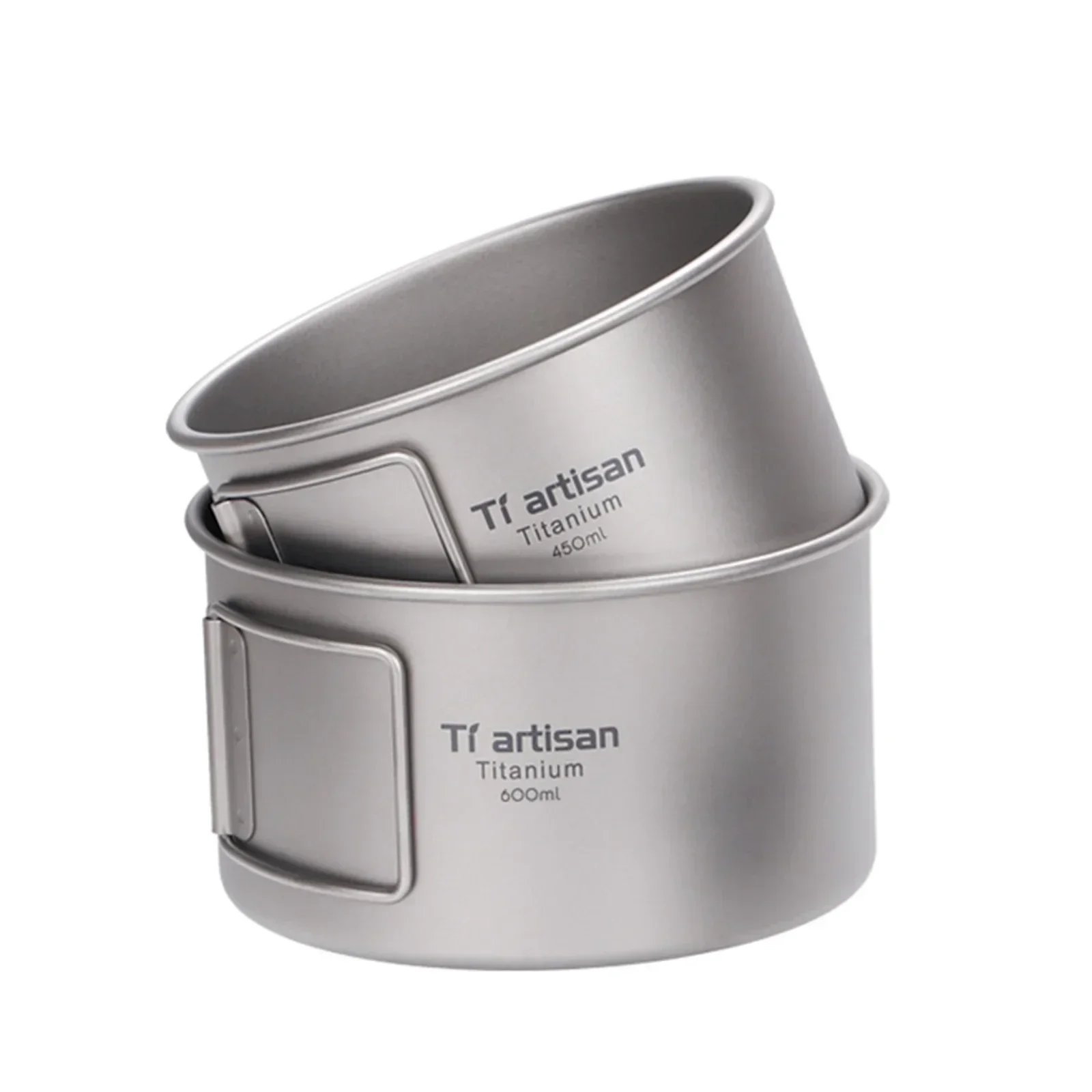 Camping Cooking Cover - Titanium Bowl With Folding Handle Camping
