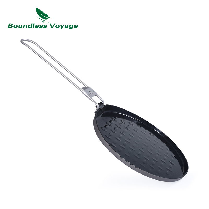 Camping Cooking Set Non Stick - Boundless Voyage Titanium Nonstick Pan with