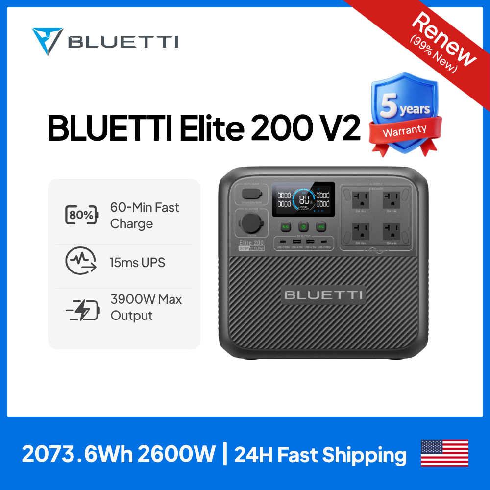 Camping Cooking Stove - 【Renew】BLUETTI Elite 200 V2 Portable Power