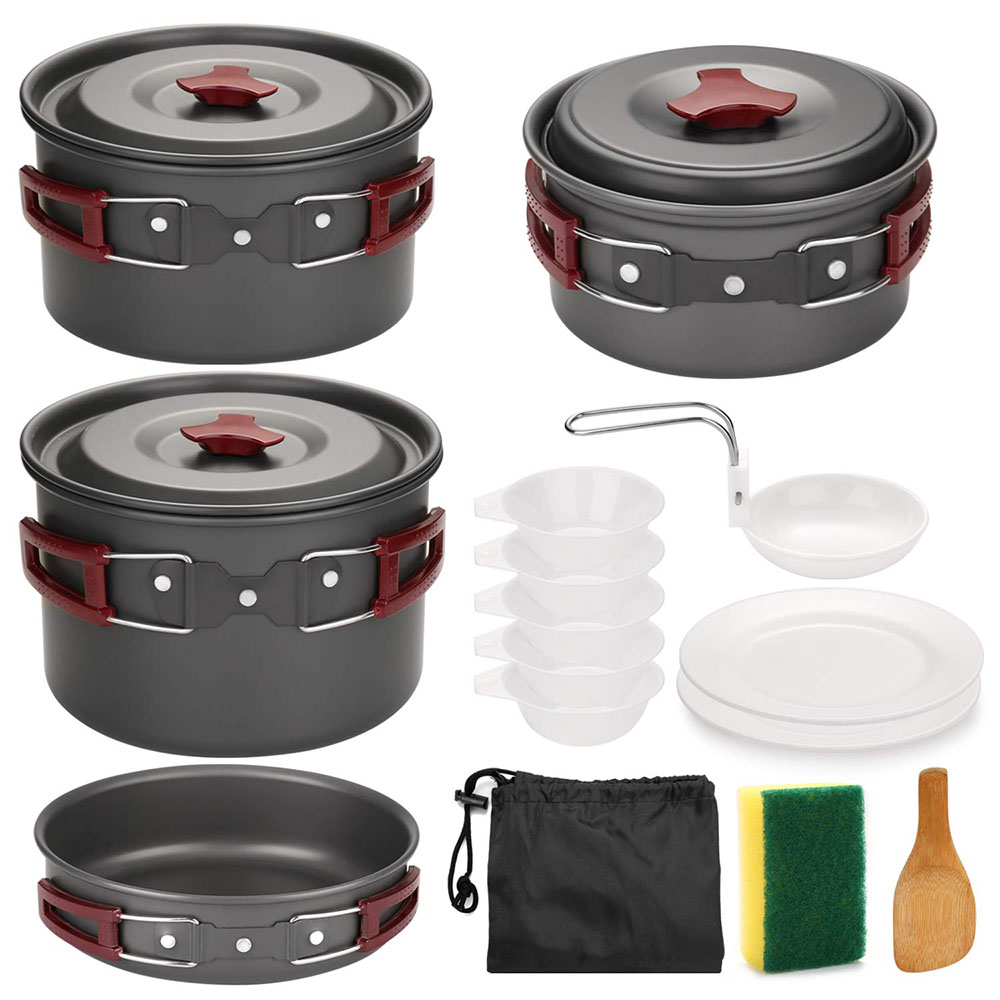 Camping Cooking Pack - Outdoor Camping Cookware Kit Non Stick