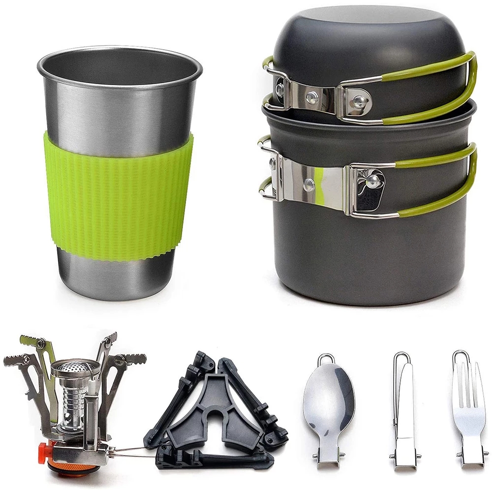 Camping Cooking Pack - Camping Cookware Kit with Stove Outdoor