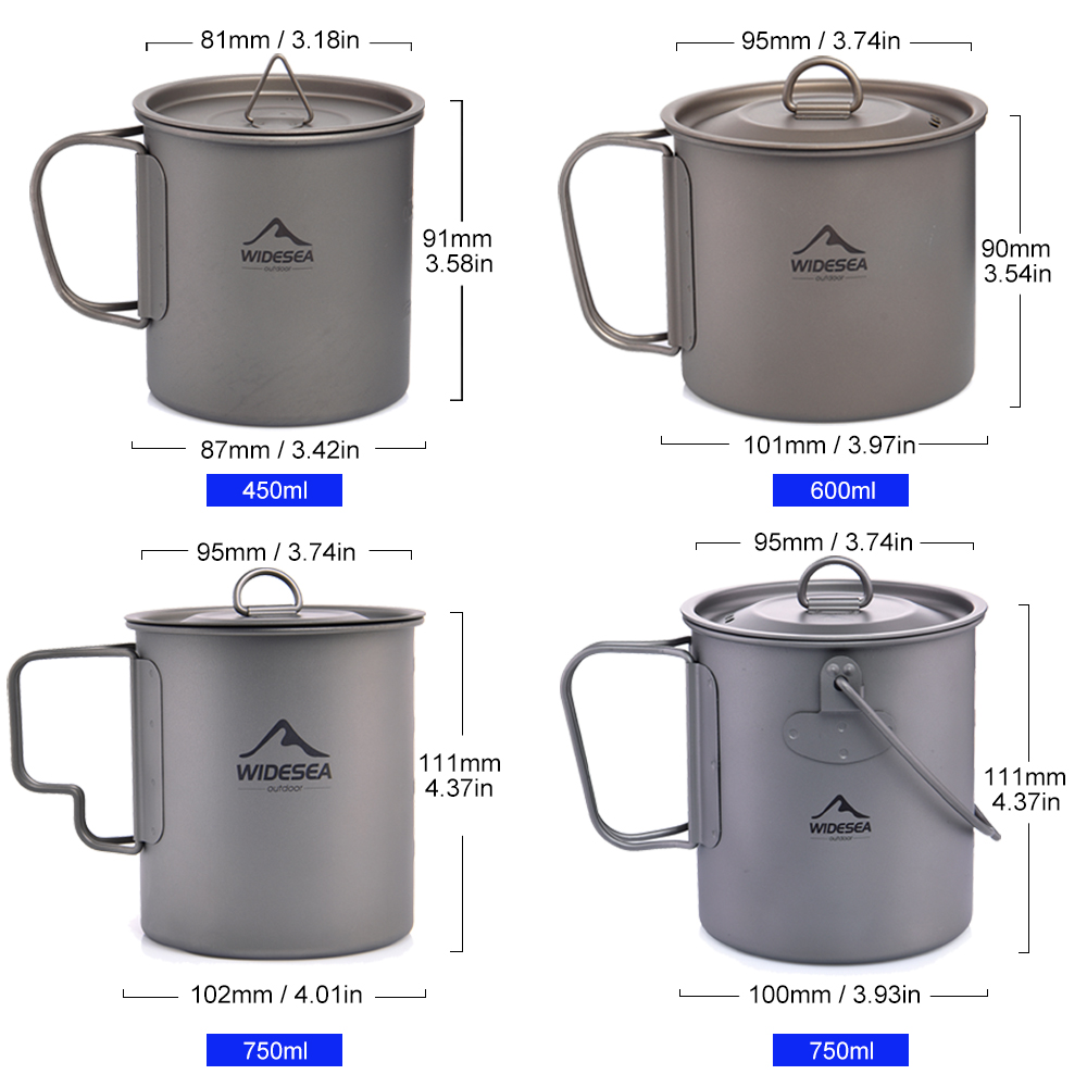 Widesea Camping Mug Titanium C - Camping Cooking Ware Set recension och pris