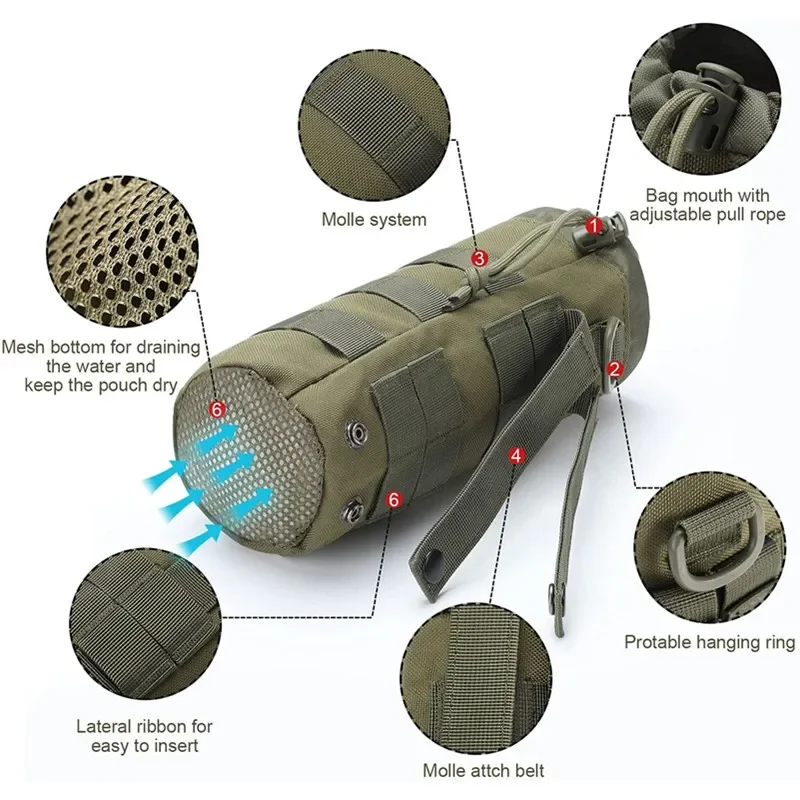 Tactical Molle Water Bottle Ba - Camping Cooking Tin recension och pris