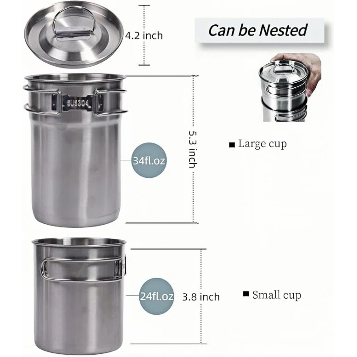 Foldable Camping Cups Mugs Cam - Camping Cooking Pack recension och pris