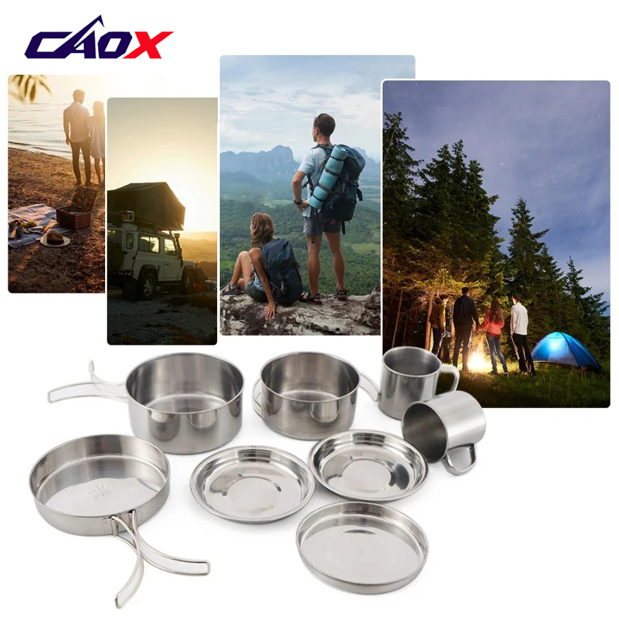 CAOX 8pcs/Set Camping Cookware - Camping Cooking Ware Set recension och pris