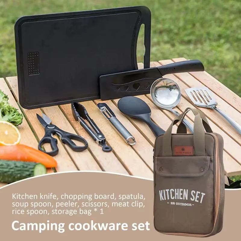 8pcs Camping Kitchen Cookware  - Camping Cooking Pack recension och pris