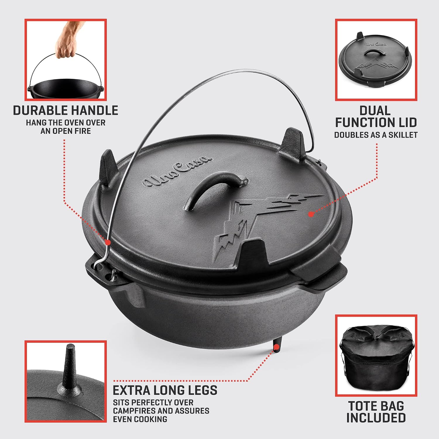 Pre-Seasoned Cast Iron Camping - Camp Dutch Oven Cast recension och pris