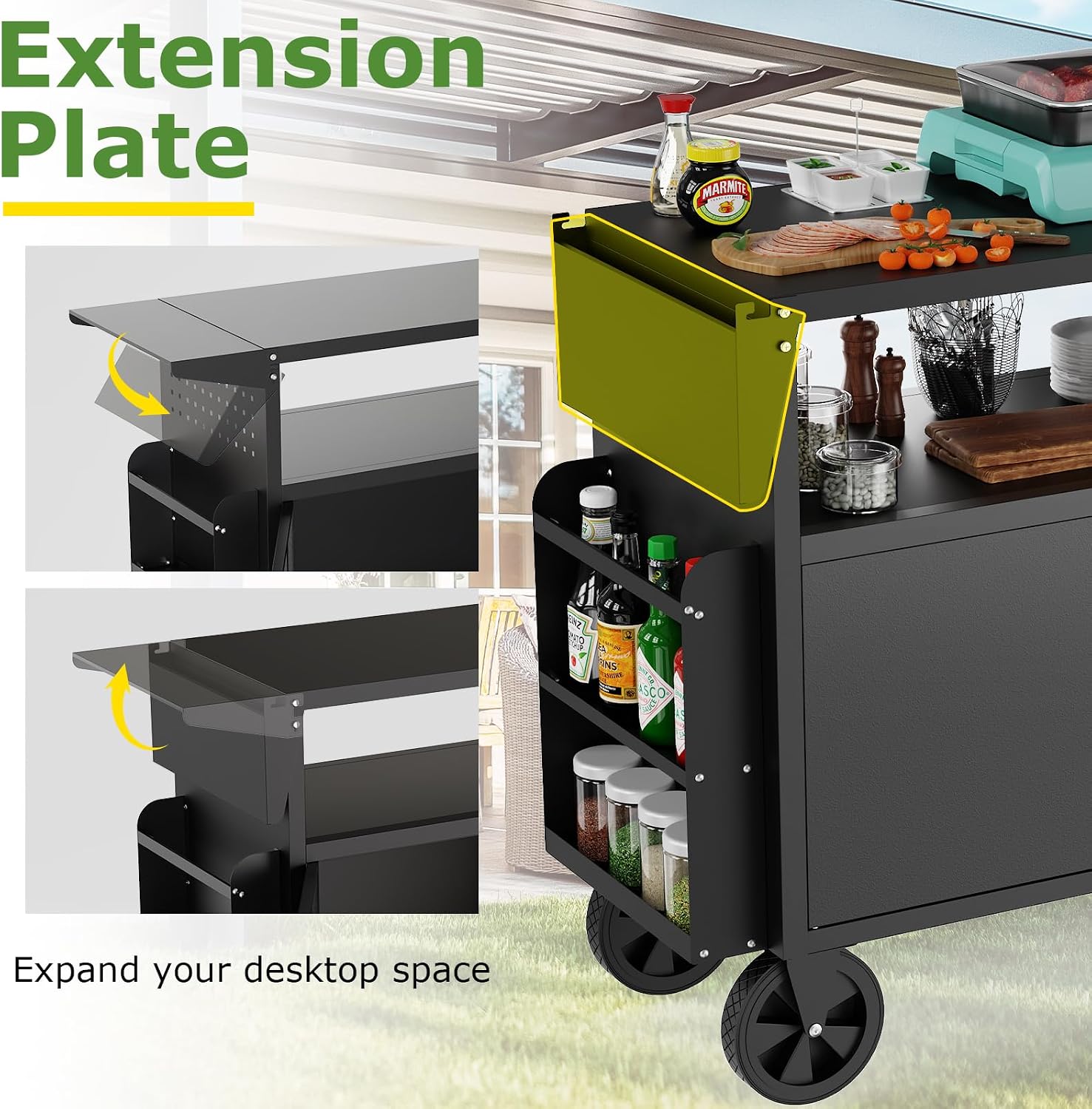 Outdoor Grill Cart Table With  - Camping Cooking Grill recension och pris