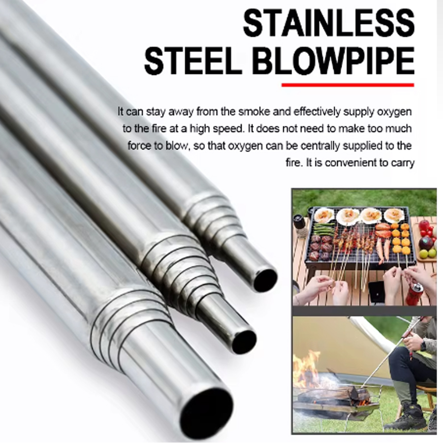 Stainless Steel Blowpipe Pocke - Camping Cooking Utilities recension och pris