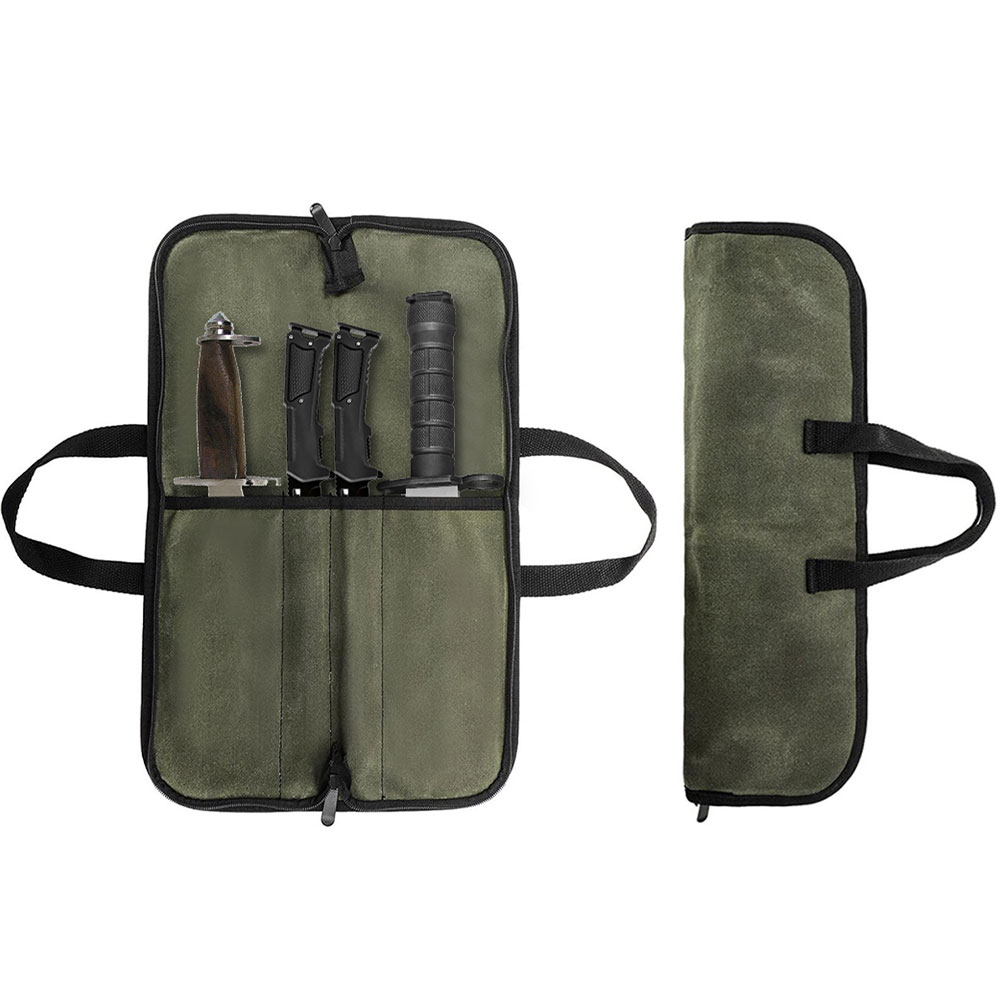 Waxed Canvas Knife Roll Bag Mu - Camping Cooking Pack recension och pris