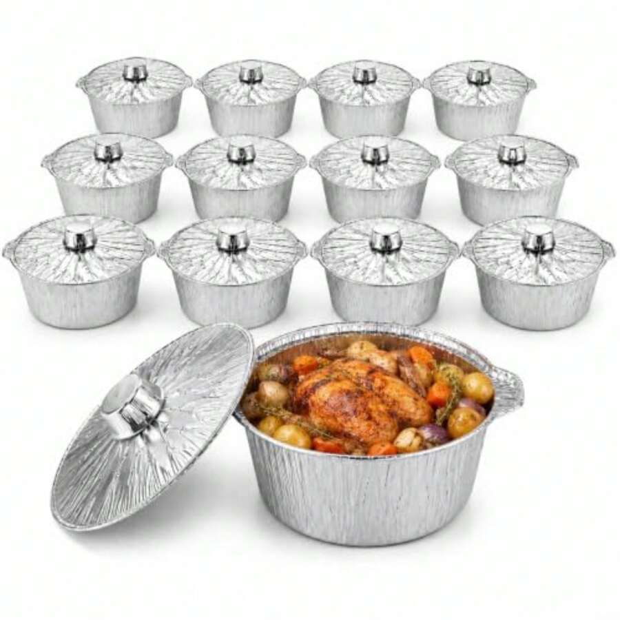 12 Pack Disposable Pot With Li - Camping Cooking Pack recension och pris