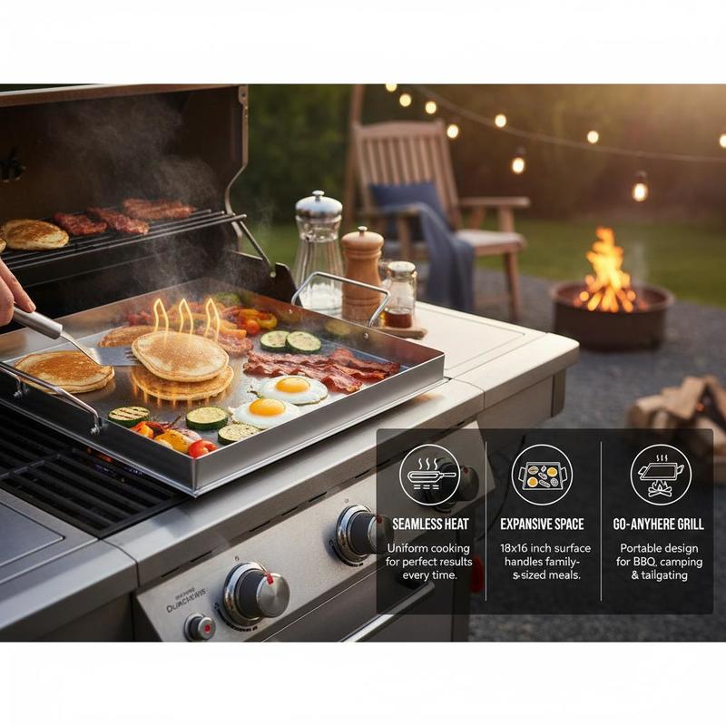 Universal Flat Top Griddle 18x - Camping Cooking Grill recension och pris