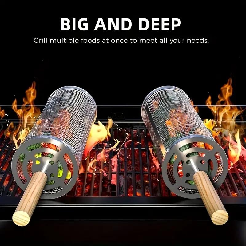 Stainless Steel BBQ Grill Bask - Camping Cooking Grill recension och pris