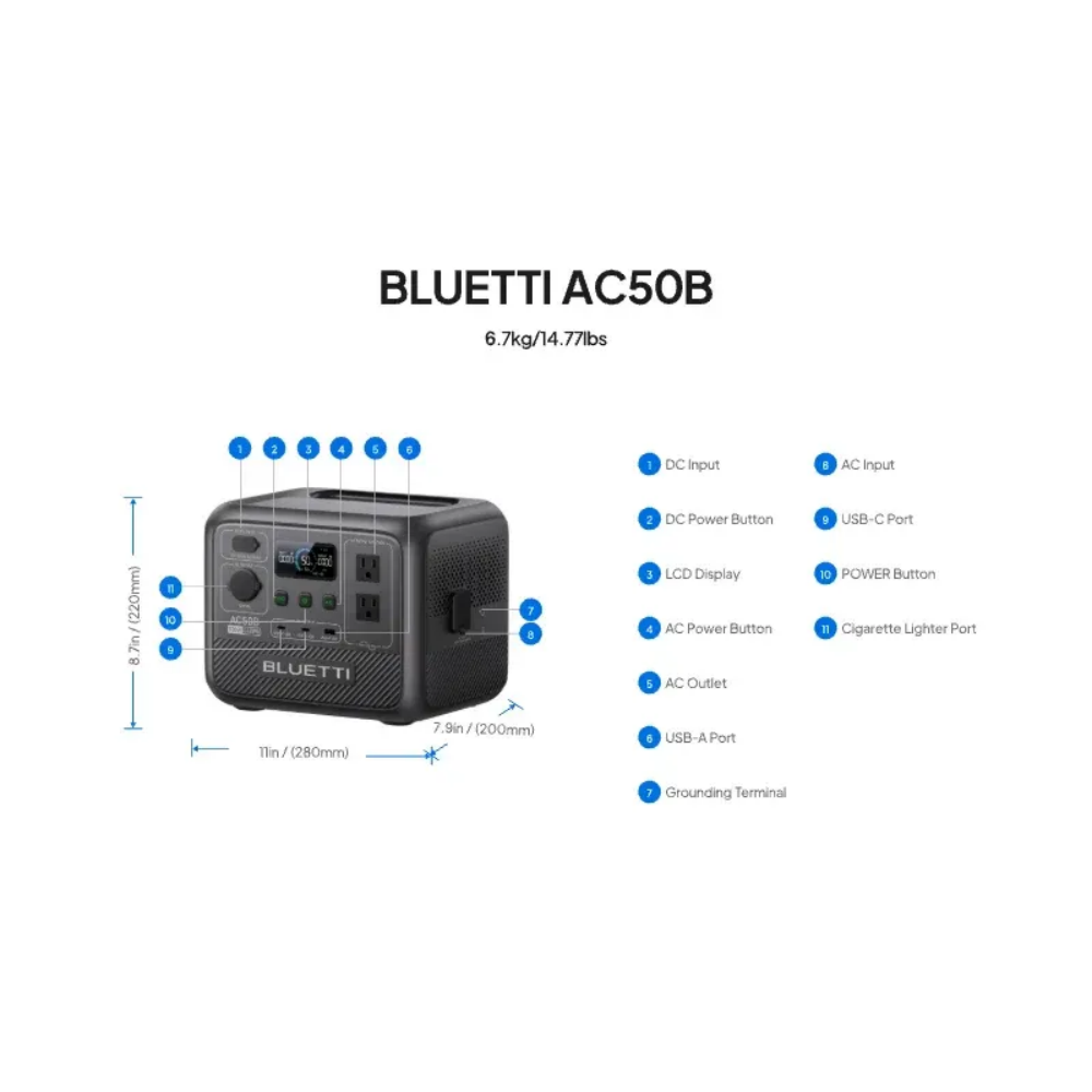BLUETTI AC50B Portable Power S - Camping Cooking Tin recension och pris