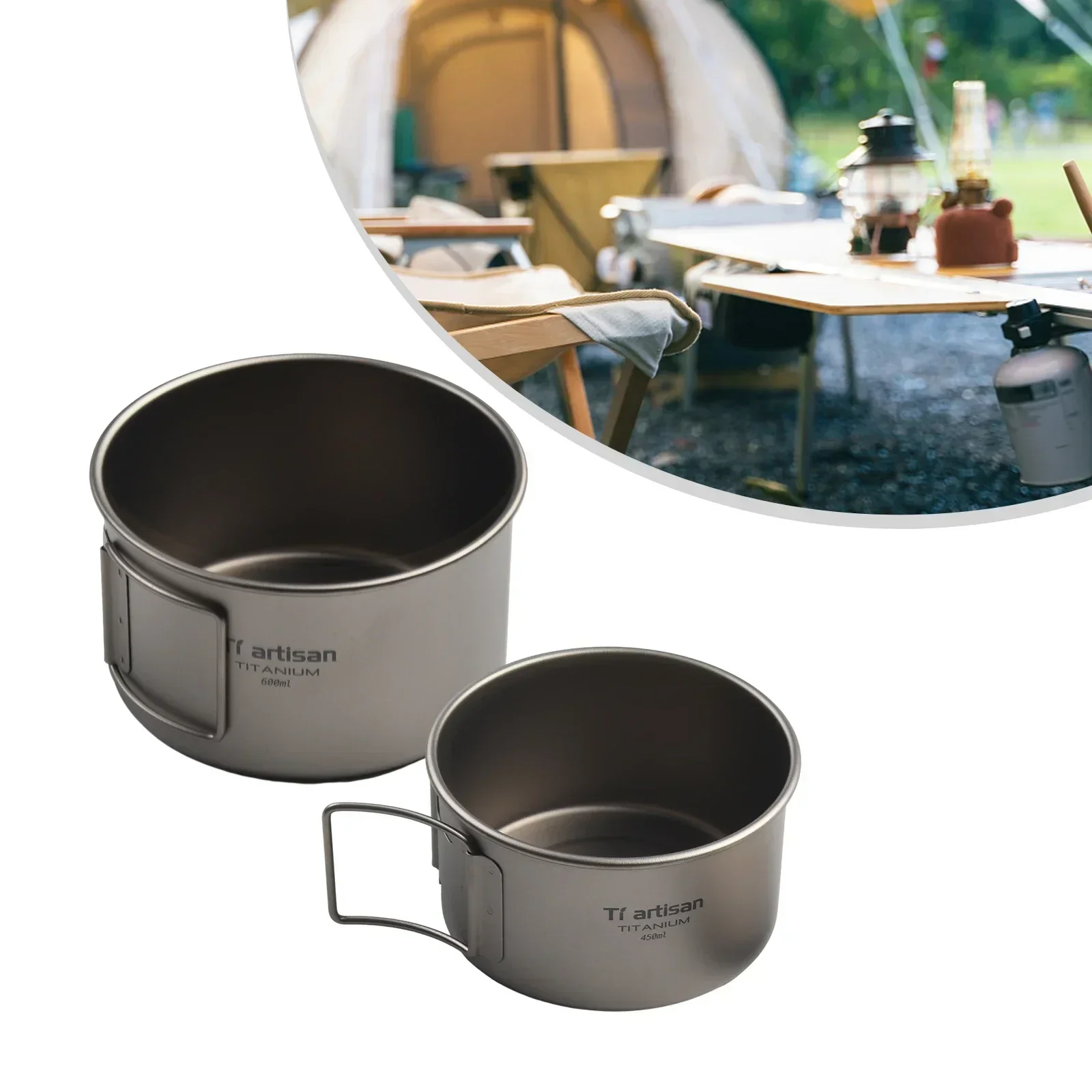 Titanium Bowl With Folding Han - Camping Cooking Cover recension och pris
