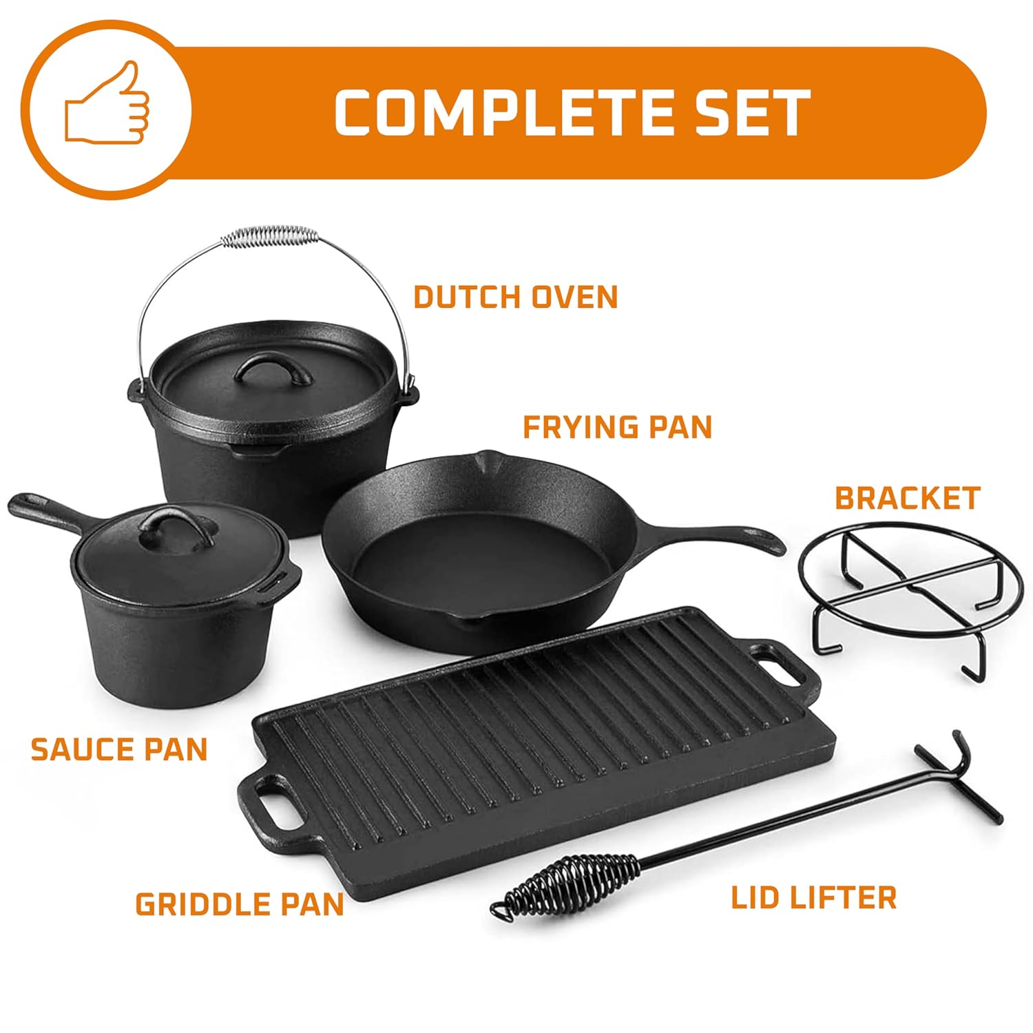 Camping Cooking Set Of 7. Pre  - Camp Dutch Oven Cast recension och pris