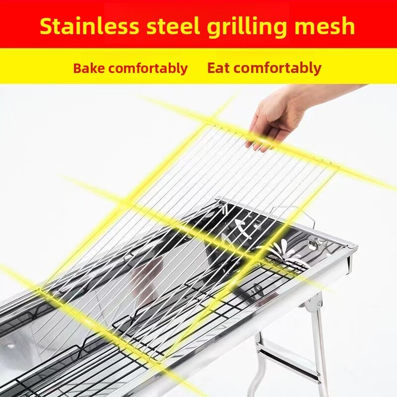 Large Folding Charcoal Barbecu - Camping Cooking Grill recension och pris