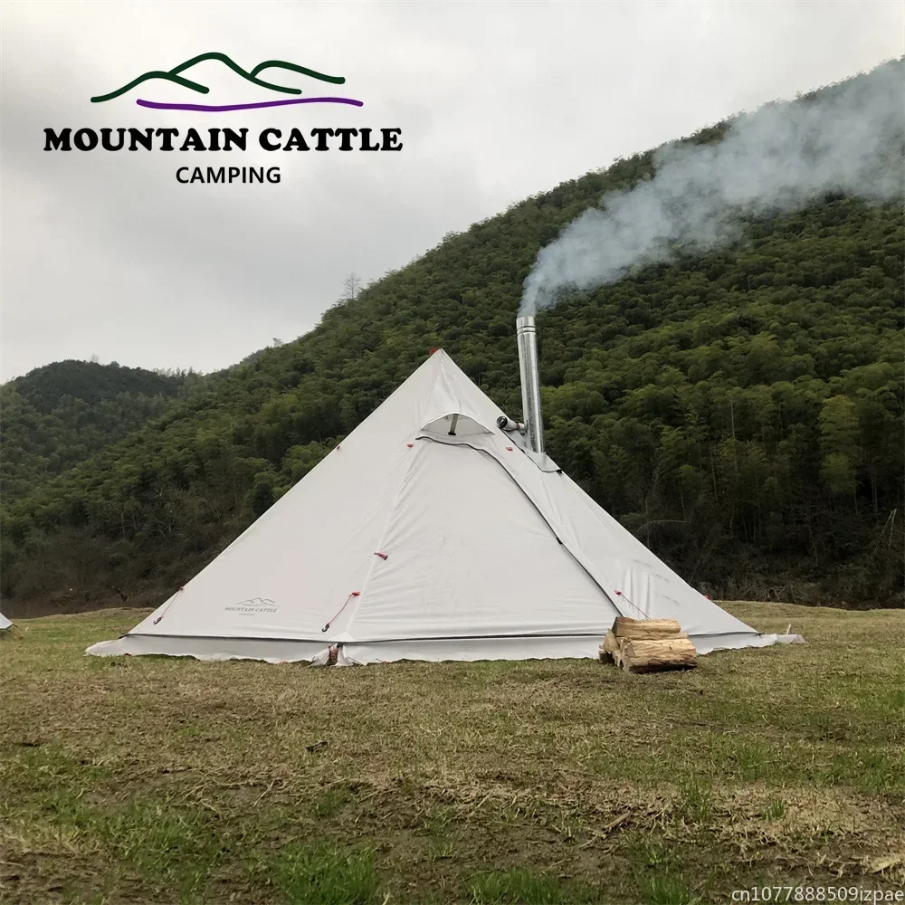 hot Pyramid Tent With Snow Ski - Camping Cooking Snow recension och pris